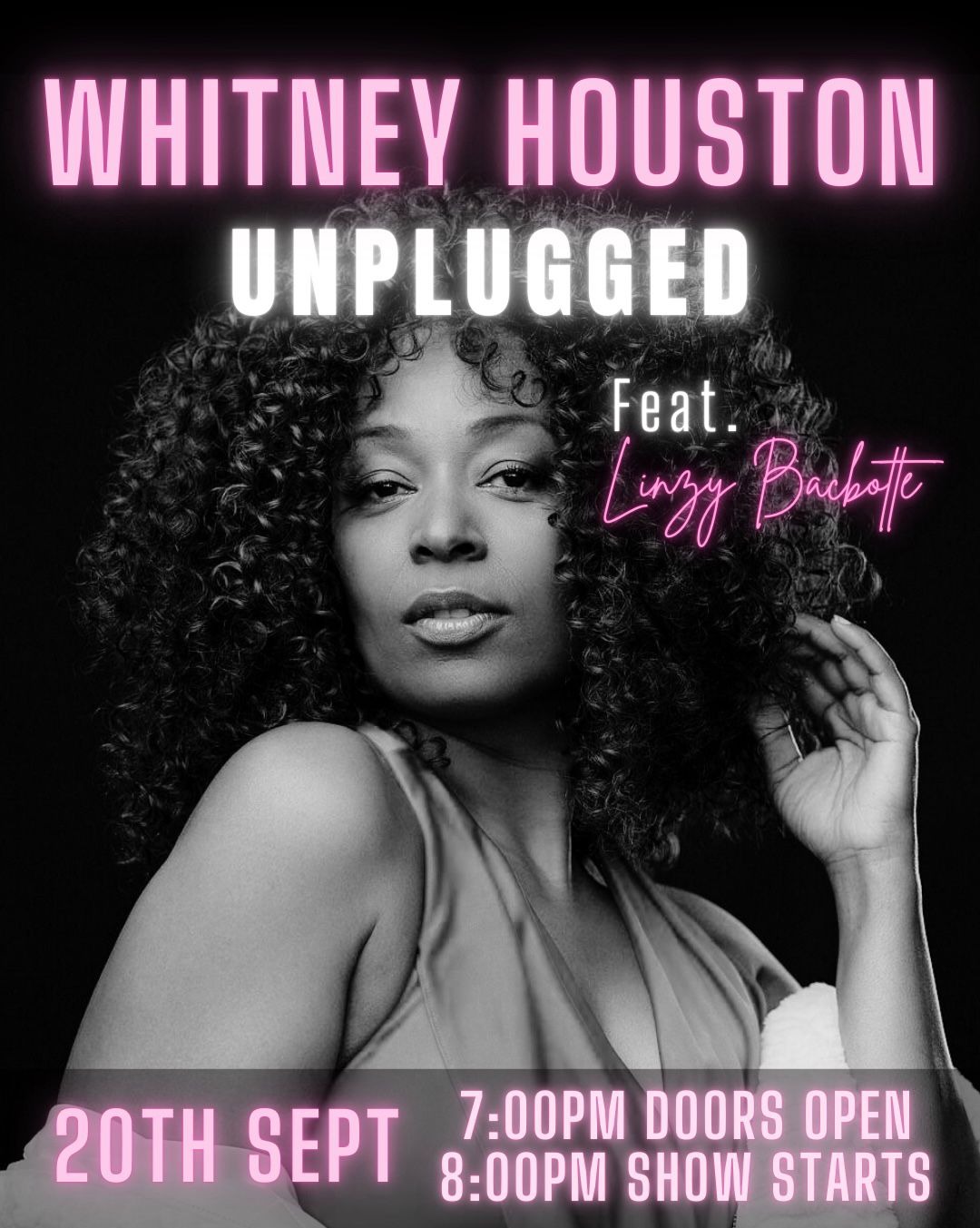 Linzy Bacbotte Whitney Houston Unplugged event
